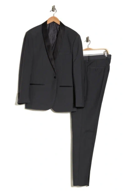 Shop Gino Vitale Premium Slim Fit 3-piece Tuxedo In Charcoal