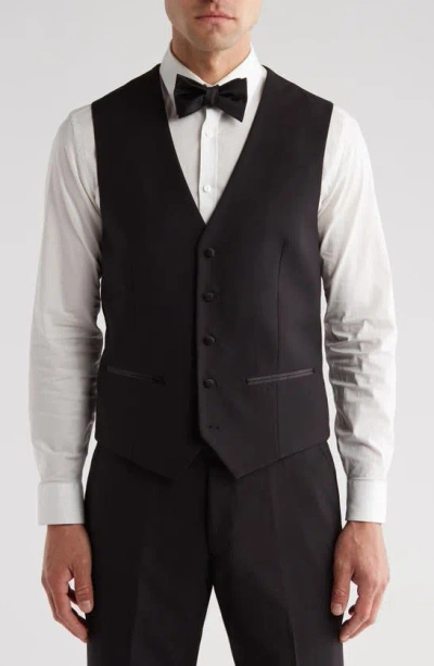 Gino Vitale Premium Slim Fit 3-piece Suit In Black