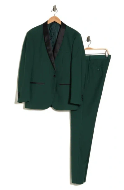 Gino Vitale Premium Slim Fit 3-piece Suit In Hunter Green