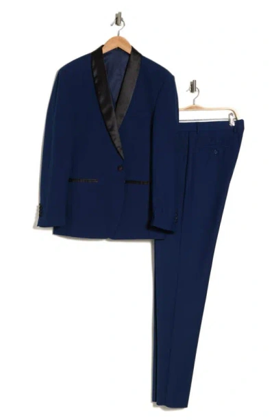 Shop Gino Vitale Premium Slim Fit 3-piece Tuxedo In Indigo