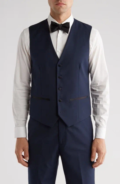 Shop Gino Vitale Premium Slim Fit 3-piece Tuxedo In Navy