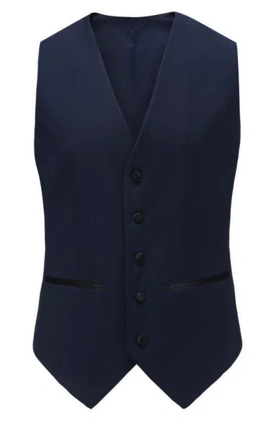Shop Gino Vitale Premium Slim Fit 3-piece Tuxedo In Navy