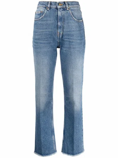 Golden Goose Women's Embroidered Patch Cropped Jeans In 50100 Blue