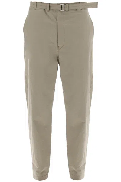 Shop Lemaire Carrot Fluid Crepe Cotton Trousers In In Brown