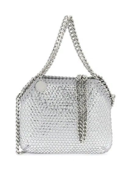 Shop Stella Mccartney Falabella Bag With Sequins In Silver