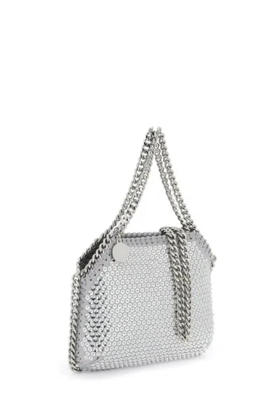Shop Stella Mccartney Falabella Bag With Sequins In Silver