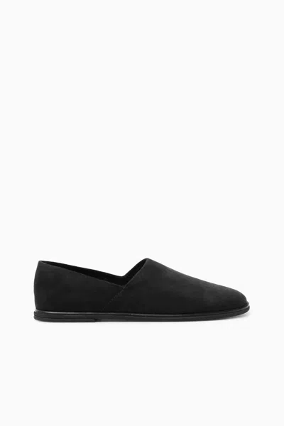 Shop Cos Suede Loafers In Grey
