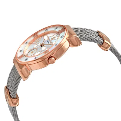 Shop Charriol St. Tropez Quartz Diamond White Mother Of Pearl Dial Ladies Watch St30pd.560.028 In Two Tone  / Gold Tone / Mother Of Pearl / Rose / Rose Gold Tone / White