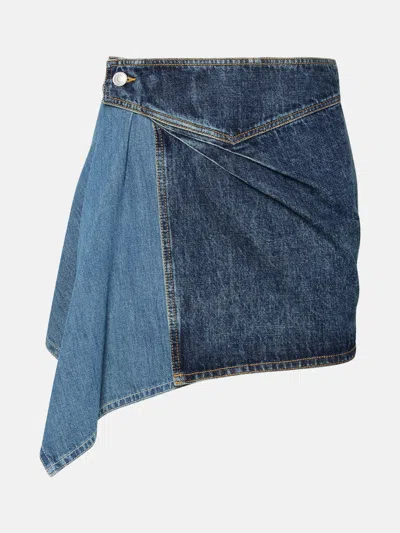 Shop Isabel Marant 'junie' Blue Cotton Miniskirt
