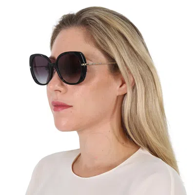 Burberry Eugenie Grey Gradient Square Ladies Sunglasses Be4374f 30018g 55 In Black / Grey
