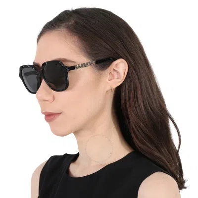 Shop Burberry Joni Dark Grey Square Ladies Sunglasses Be4389f 300187 55 In Black / Dark / Grey