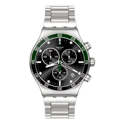 Shop Swatch The May Chronograph Quartz Black Dial Men's Watch Yv506g In Black / Green