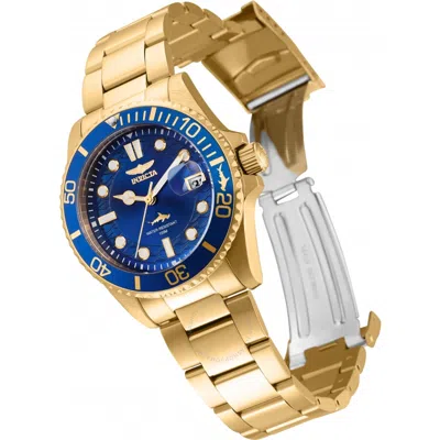 Shop Invicta Pro Diver Quartz Blue Dial Gold-tone Ladies Watch 30484 In Blue / Gold / Gold Tone / Yellow