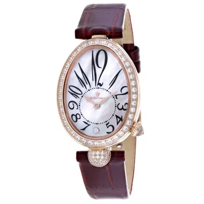 Shop Christian Van Sant Florentine White Dial Ladies Watch Cv4295 In Brown / Gold Tone / Mother Of Pearl / Rose / Rose Gold Tone / White
