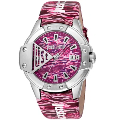 Shop Just Cavalli Scudo Quartz Pink Dial Ladies Watch Jc1g260l0015