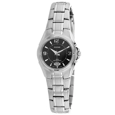 Shop Pulsar Classic Quartz Black Dial Ladies Watch Pxt795 In Black / White