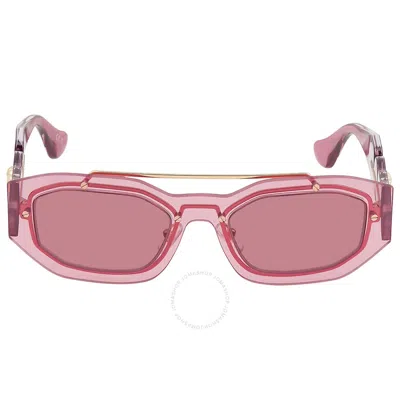 Shop Versace Dark Violet Geometric Unisex Sunglasses Ve2235 100269 51 In Dark / Ink / Pink / Violet