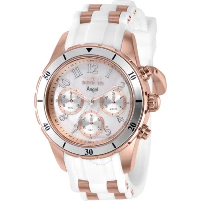 Shop Invicta Angel Chronograph Quartz White Dial Ladies Watch 38755 In Two Tone  / Gold / Gold Tone / Rose / Rose Gold / Rose Gold Tone / Silver / White