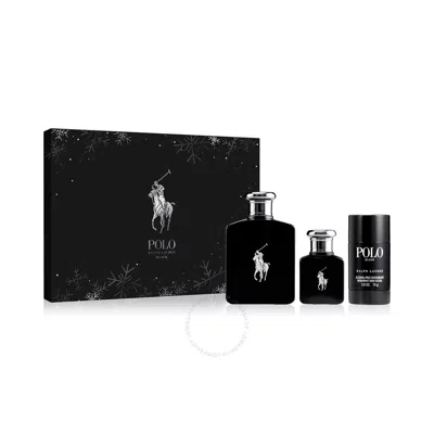 Shop Ralph Lauren Men's Polo Black Gift Set Fragrances 3605972783714 In Black / Silver