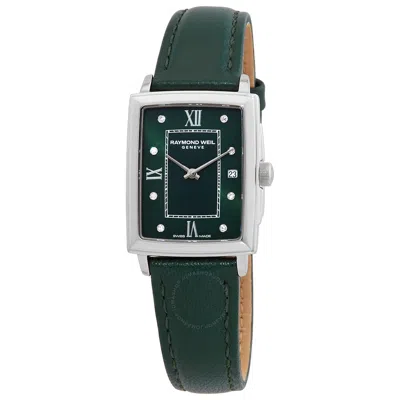 Shop Raymond Weil Toccata Quartz Diamond Emerald Green Dial Ladies Watch 5925-stc-00521 In Emerald / Green