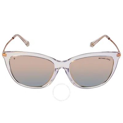 Shop Michael Kors Dublin Rose Gold Polarized Cat Eye Ladies Sunglasses Mk2150u 3005m5 56 In Gold / Rose / Rose Gold