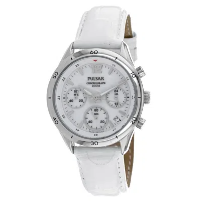 Shop Pulsar Classic Chronograph Quartz White Dial Ladies Watch Pt3085