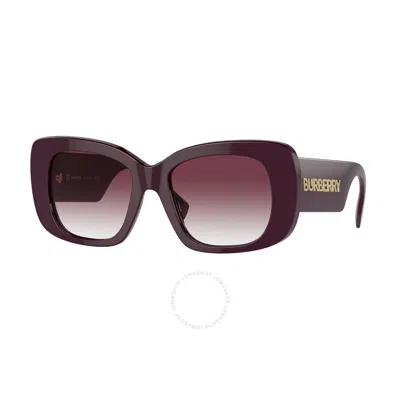 Burberry Womens Red Be4410 Square-frame Acetate Sunglasses In Violet