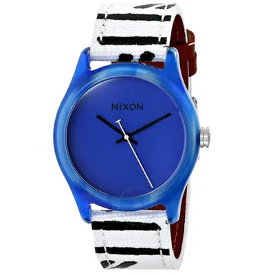 Shop Nixon Mod Quartz Blue Dial Ladies Watch A402-300 In Black / Blue