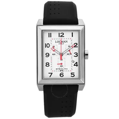 Shop Locman Classic Chronograph Quartz White Dial Men's Watch 242wh2bk In Black / White