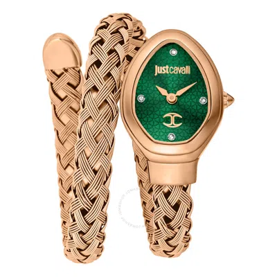 Shop Just Cavalli Novara Quartz Green Dial Ladies Watch Jc1l264m0045 In Gold Tone / Green / Rose / Rose Gold Tone