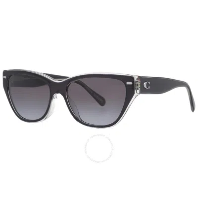 Shop Coach Grey Gradient Cat Eye Ladies Sunglasses Hc8370f 57458g 56 In Dark / Grey