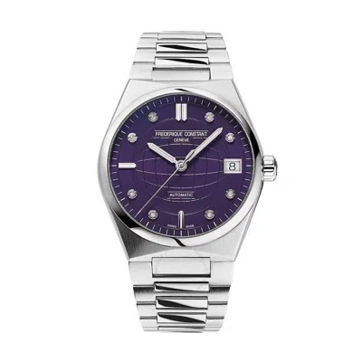 Shop Frederique Constant Highlife Automatic Purple Dial Ladies Watch Fc-303pd2nh6b