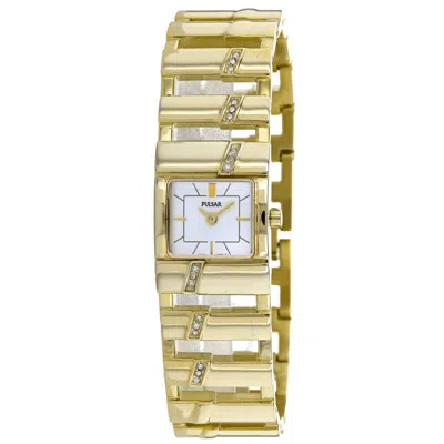 Shop Pulsar Classic Quartz White Dial Ladies Watch Pj5374x1 In Gold Tone / White / Yellow