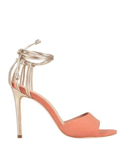 Shop Gold & Rouge Woman Sandals Pastel Pink Size 8 Leather
