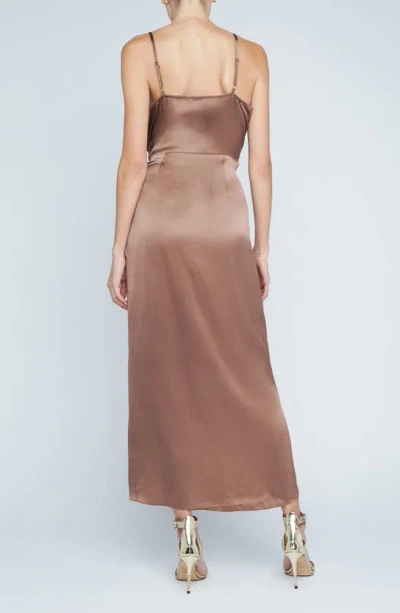 Shop L Agence Amilia Silk Maxi Wrap Dress In Sparrow
