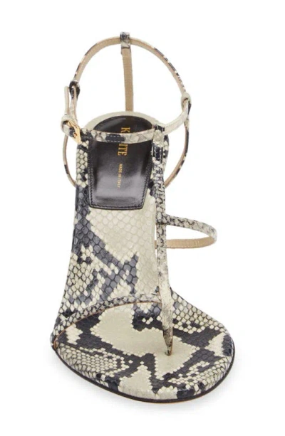 Khaite Python-embossed Leather T-strap Sandals In Natural