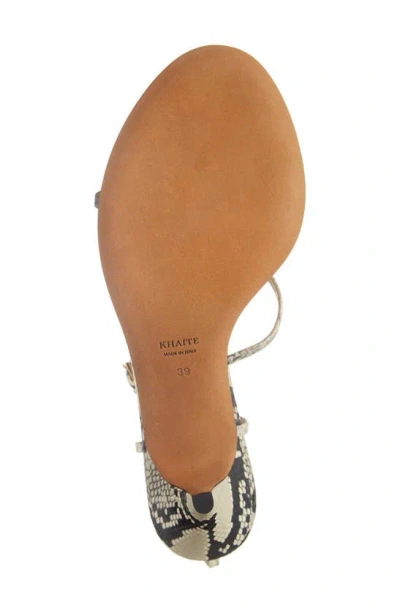 Khaite Python-embossed Leather T-strap Sandals In Natural