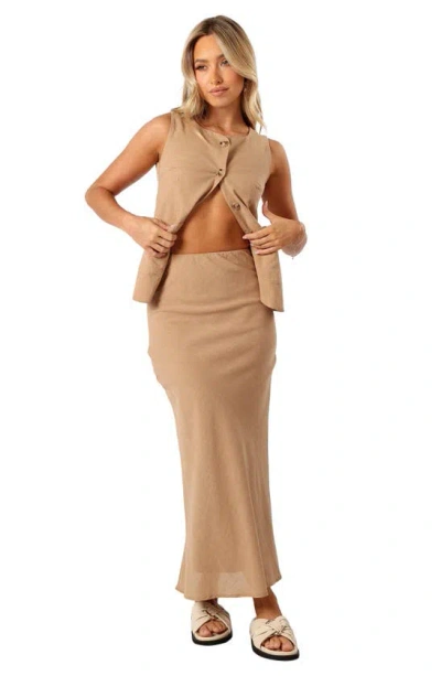 Petal And Pup Petal & Pup Peter Cotton Vest & Maxi Skirt Set In Brown