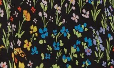 Shop Ramy Brook Kendra Floral Print Ruffle Top In Black Garden Ditsy Print