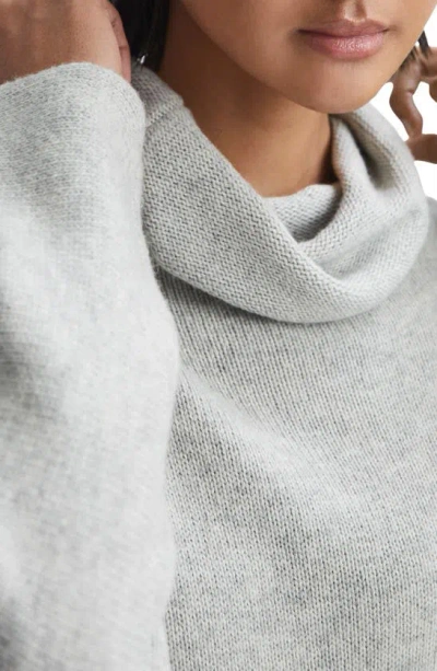 Shop Reiss Sami Cowl Neck Long Sleeve Wool Blend Sweater Dress In Soft Grey