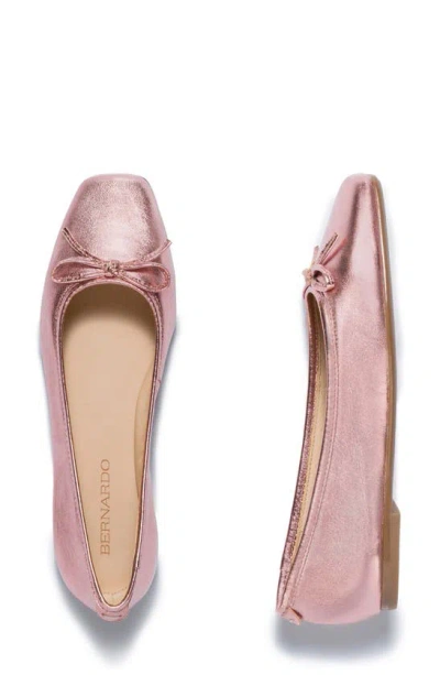 Shop Bernardo Footwear Square Toe Ballet Flat In Light Pink