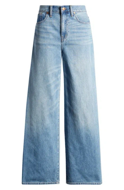 Shop Madewell Super Wide Leg Jeans In Lelani Wash