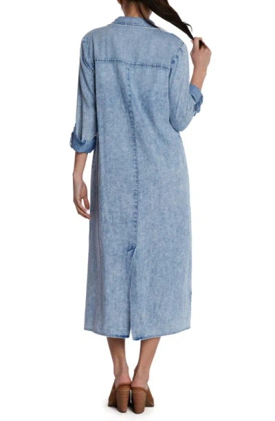 Shop Wash Lab Denim Chill Out Shirtdress In Misty Blue