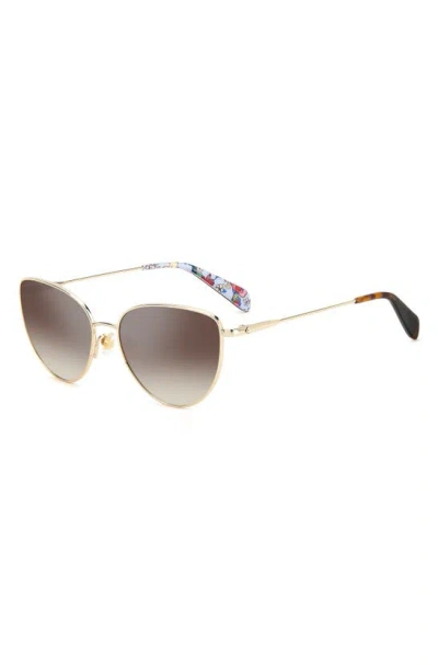 Shop Kate Spade 55mm Hailey/g/s Cat Eye Sunglasses In Gold/ Brown