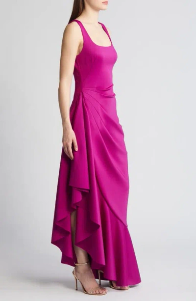 Shop Black Halo Jewel Sleeveless Gathered Evening Gown In Berry Plum