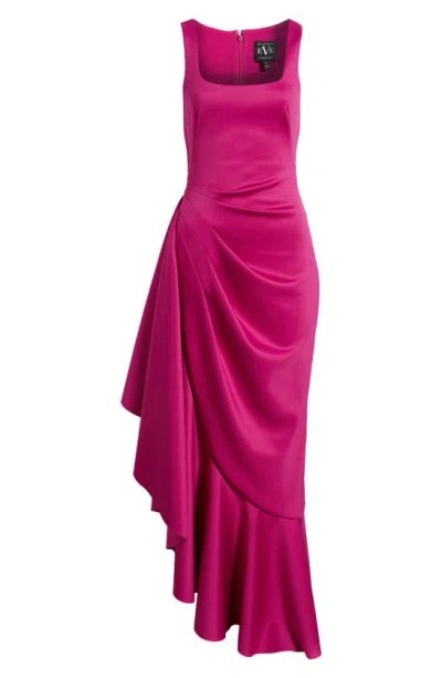 Shop Black Halo Jewel Sleeveless Gathered Evening Gown In Berry Plum