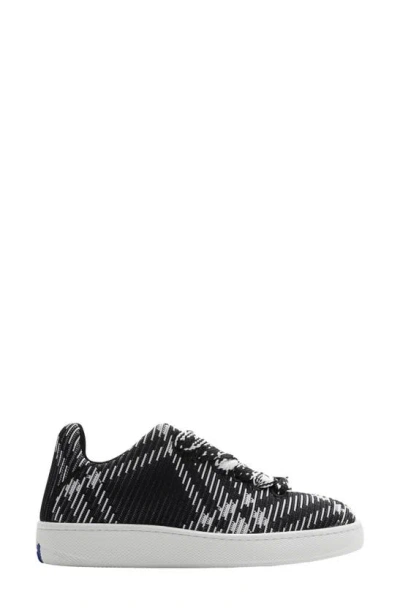 Shop Burberry Check Knit Box Sneaker In Black Ip Chk