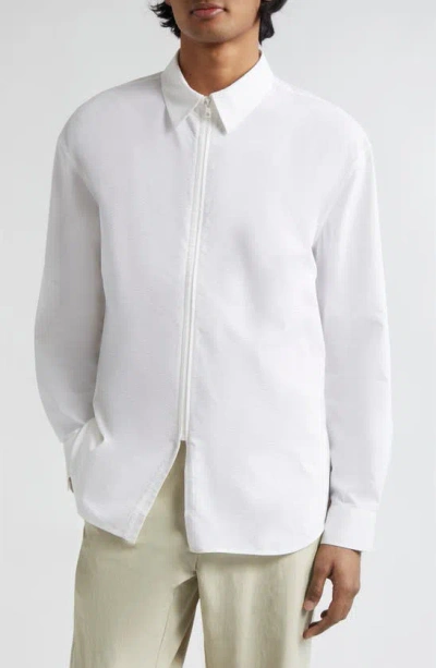 Shop Post Archive Faction 6.0 Textured Zip Front Shirt Right In White