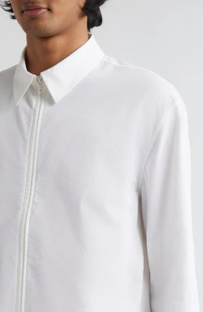 Shop Post Archive Faction 6.0 Textured Zip Front Shirt Right In White