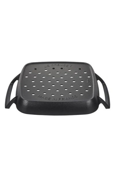 Le Creuset Alpine Outdoor Collection Enameled Cast Iron Square Grill Basket In Matte Black